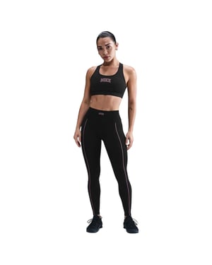 Nike Dameslegging met zijstrepen en hoge taille (Zwart/roze)