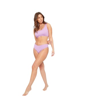 Be You Dames/dames Bikinibroekje met structuur (Lila)