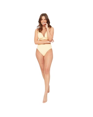Be You Bikinibroekje met textuur en hoge taille voor dames/dames (Citroen)