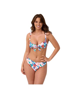 Be You Dames/Dames Bikini Top met Bloemen Frontstriemen (Veelkleurig)