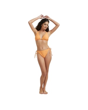 Be You Driehoekige bikinitop met strik in de nek voor dames (Oranje)