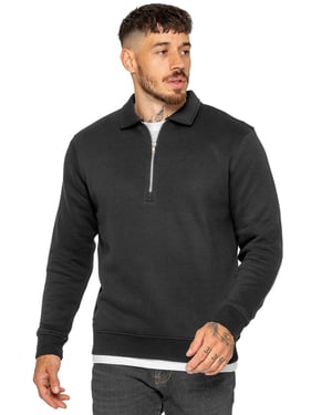 Enzo Milano | Mens Half Zip Collared Sweatshirt