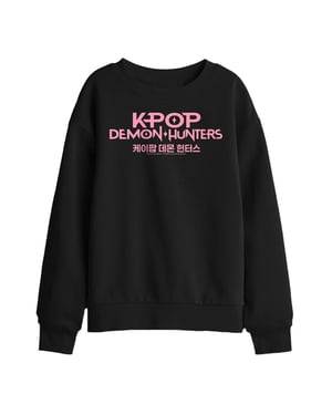 K-Pop Demon Hunters Sweatshirt met kinderlogo (Zwart/roze)