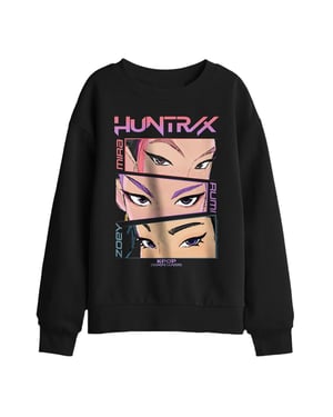 K-Pop Demon Hunters Huntrix Eyes-sweatshirt met stripfiguur voor kinderen (Zwart)
