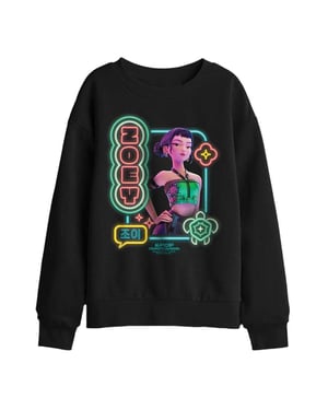K-Pop Demon Hunters sweatshirt voor kinderen Zoey met lichtgevende details (Zwart)