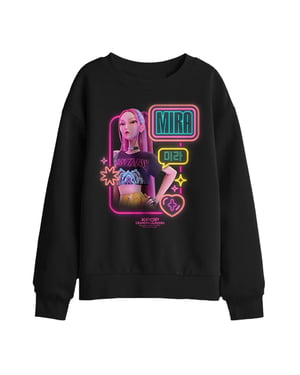 K-Pop Demon Hunters Mira-sweatshirt met lichtgevende elementen voor kinderen (Zwart)