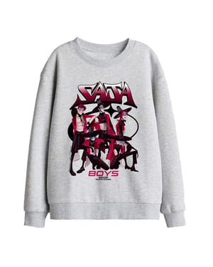 K-Pop Demon Hunters Demon Group Saja-sweatshirt voor jongens (kinderen) (Atletische Heide)