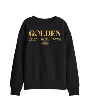 K-Pop Demon Hunters Huntrix Golden Names-sweatshirt voor kinderen (Zwart)