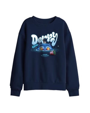 K-Pop Demon Hunters Sweatshirt voor kinderen met afbeelding van de plantenpotjes 'Sinking Derpy & Sussie' (Marine)