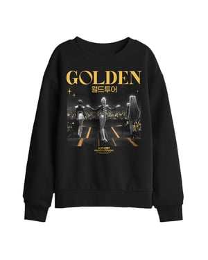 K-Pop Demon Hunters Huntrix Golden Stage-fotosweatshirt voor kinderen (Zwart)