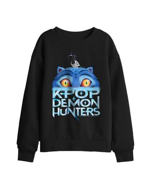 K-Pop Demon Hunters kindersweatshirt met Derpy Tiger-logo dat zinkt (zwart)