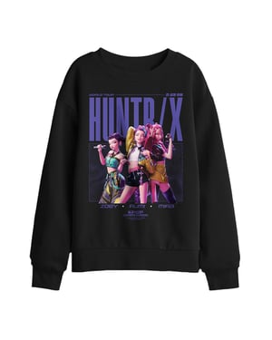 K-Pop Demon Hunters Huntrix Honmoon World Tour-poster-sweatshirt voor kinderen (Zwart)