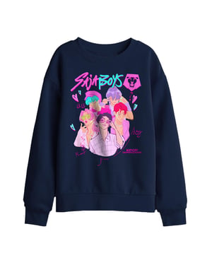K-Pop Demon Hunters Saja Boys Group Signature-sweatshirt voor kinderen/jongens (Marine)