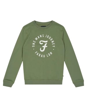 Farah Kinder-sweatshirt met ‘One Man’s Journey’-logo (Groen)