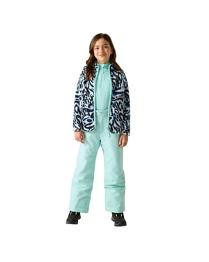 Dare 2B Fleecejas voor kinderen van Wing It met dierenprint en doorlopende ritssluiting (Blauw)