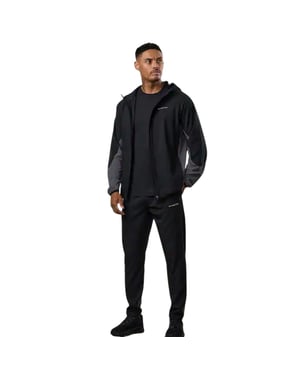 Gym King Raglan-windjack met capuchon voor heren (Zwart/Grafiet)