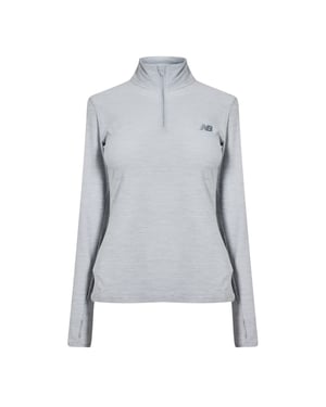 New Balance Hardloop-trainingsjack met kwartrits voor dames, in space-dye-uitvoering (Grijs)