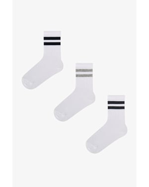 Boys' Lines Tennis Ankle Socks
