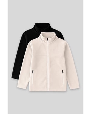 Tommy Life Sweatshirt voor kinderen van pluche met ritskraag