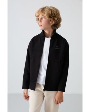 Sweatshirt voor jongeren met ritskraag en zak