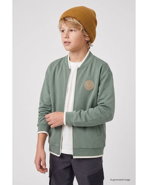 Jongeren-sweatshirt met rits en ronde hals
