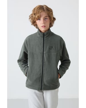 Sweatshirt voor jongeren met ritskraag