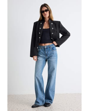 TRENDYOLMİLLA Dam Blå Enfärgad Vida ben Normal midja Jeans