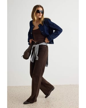 TRENDYOLMİLLA Dames Bruin Effen Wijde pijp Hoge taille Jeans