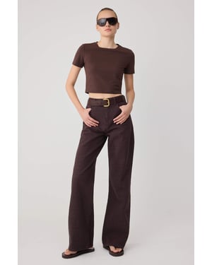TRENDYOLMİLLA Dames Bruin Effen Wijde pijp Hoge taille Jeans