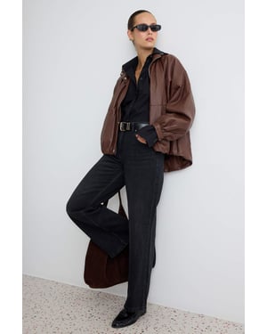 TRENDYOLMİLLA Dames Zwart Effen Wijde pijp Hoge taille Jeans
