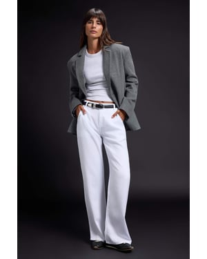 TRENDYOLMİLLA Dames Wit Effen Wijde pijp Lage taille Jeans