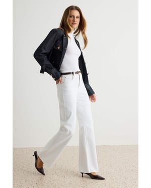 TRENDYOLMİLLA Dames Wit Effen Wijde pijp Hoge taille Jeans