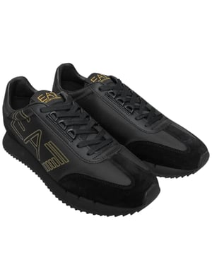 EA7 Emporio Armani Men's Shoe Logo Print Comfort Classic Look Lace-Up Trainers 