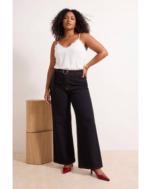 Trendyol Curve Dames Zwart Effen Hoge taille Grote maten Jeans