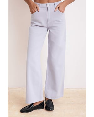 TRENDYOLMİLLA Dames Paars Effen Wijde pijp Hoge taille Jeans