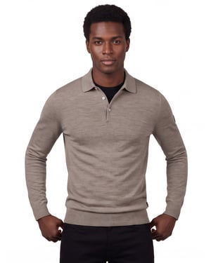 Poloshirt Cavallaro beige merinowol