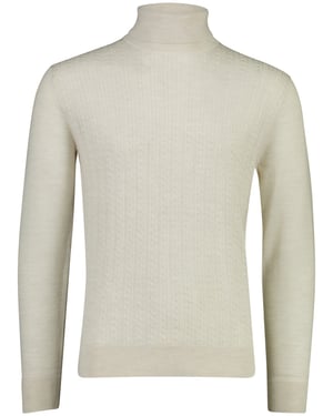 Trui Gentiluomo creme gebreid merinowol