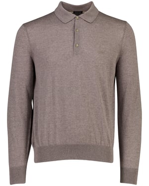 BOSS Black brown wool polo shirt