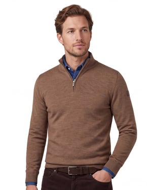 Cavallaro trui bruin half zip