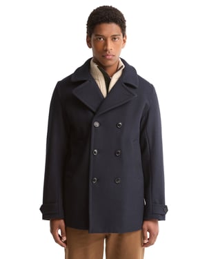 Overjas Barbour donkerblauw wol