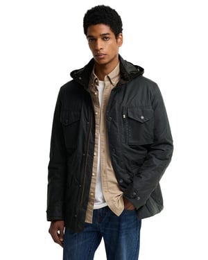 Wax jas Barbour groen met capuchon