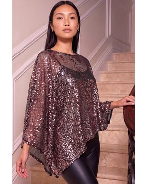 Sequin Cape Top