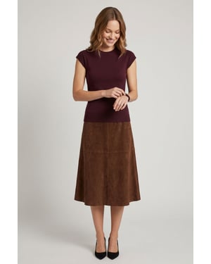 Burgundy Short Sleeve Slim Fit Jumper Top