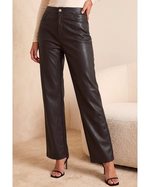 Petite Full Length PU Trouser