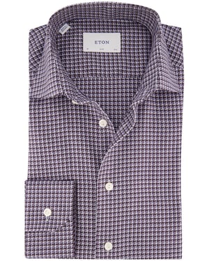 Overhemden Eton Slim Fit blauw Wrinkle-Resisrant