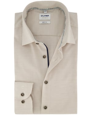 Overhemd Olymp beige slim fit