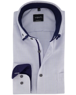 Overhemd Venti blauw wijde fit