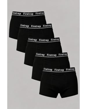 5 Pack Cotton Stretch Boxers with Logo Waistband