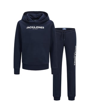 Jack And Jones Träningsdräkt med huva och långa ärmar med bokstavsmönster för barn (Marinblå kavaj)
