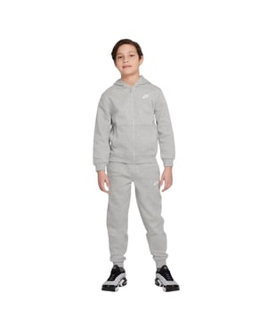 Nike Träningsdräkt i Core Fleece för pojkar (Grå/vit)